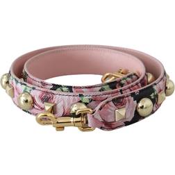 Dolce & Gabbana DG Pink Floral Gold Studs Bag Accessory Shoulder Strap Pink ONESIZE