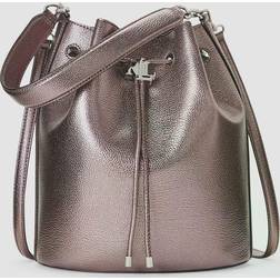 Ralph Lauren Andie Large Leather Bucket Bag, Pewter