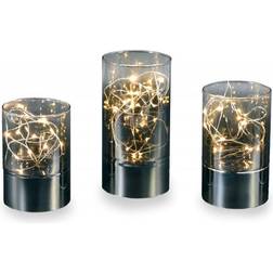 Veli Line glaslanterner med lyskæde, 3-pak Lanterne