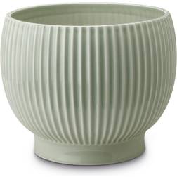 Knabstrup Keramik Ribbed Mint Green Vase 14.5cm