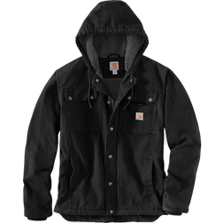 Carhartt Relaxed Fit Washed Duck Sherpa-Lined Utility Jacket - Black