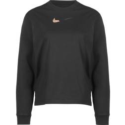 Nike T-shirt med lange ærmer og leopardprint firkantet pasform