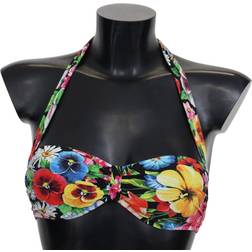 Dolce & Gabbana DG Multicolor Floral Print Swimwear Bikini Tops Multicolor IT1