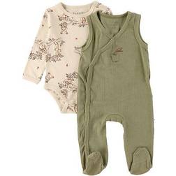 Fixoni Romper with Bodysuit L/S - Sheer Bliss/Beige with Bears (5931-267)