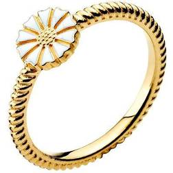 Lund Copenhagen Twisted Marguerit Ring - Gold/White