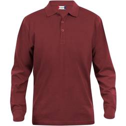 Clique Classic Lincoln Long-Sleeved Polo Shirt - Bordeaux