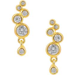 Hultquist Snowy Cyclepath Earrings - Gold/Tranpaent
