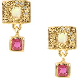 Hultquist Earring - Gold/Pink/Transparent