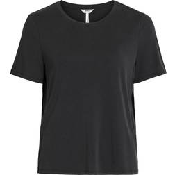 Object Annie Round Neck T-shirts - Black