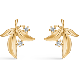 Mads Z Olive Love Earrings - Gold/Diamonds