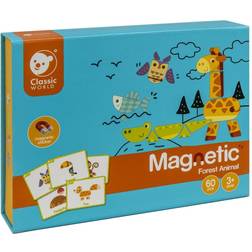 Classic World Toys Magnetic Forest Animal Play, 60 Piece Set