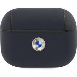 BMW Bmapsslna Airpods Pro Cover Navy/Navy Geniune Leather Silver Logo