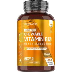 WeightWorld B12-vitamin Tyggetabletter, 400 tabletter Til nervesystem & immunforsvar