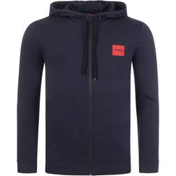 HUGO BOSS Zip-through sweatshirt in terry cotton with logo patch