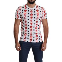 Dolce & Gabbana DG Hearts Print Cotton Men Top T-shirt IT46