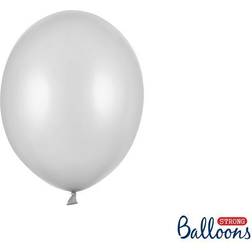 PartyDeco Ballon Metallic Sølv ø23 100 stk