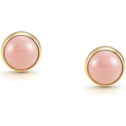 Nomination 18ct & Coral Round Earrings