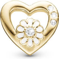 Christina Collect Marguerite Love Charm - Gold/White/Topaz
