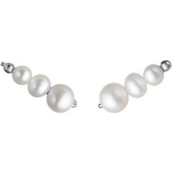 ByBiehl Aura Earclimbers Small - Silver/Pearls