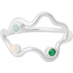 Pernille Corydon Cove Ring - Silver/Green/Pearl