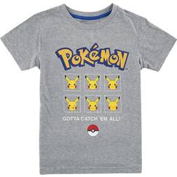 Pokémon Kid's Pikachu Faces T-shirt - Heather Gray