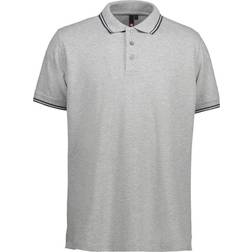ID Stretch Contrast Polo Shirt - Grey Melange