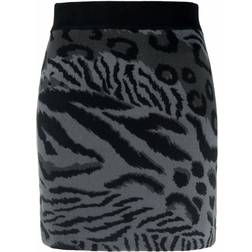 Kenzo Cheetah Leopard Mini Skirt Grå, Dame