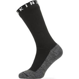 Sealskinz Waterproof Warm Weather Soft Touch Mid Length Sock Unisex - Black/Grey Marl/White