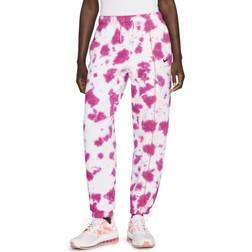 Nike Sportswear-tie-dye-bukser fleece til kvinderSportswear Women's Fleece Tie-Dye Trousers - Active Pink/Siren Red/Black