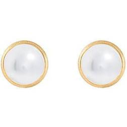 Ole Lynggaard Lotus Stud Earrings - Gold/Pearl