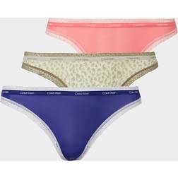 Calvin Klein 3-pak Bottoms Up Refresh Bikinis Blue/Pink