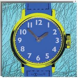 Nextime Watch One kvadratisk kvarts vægmonterbar 43 x 43 cm blå Vægur