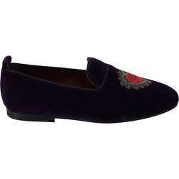 Dolce & Gabbana DG Velvet Heart Loafers Flats Shoes Multicolor