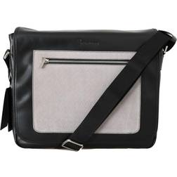 Billionaire Black Gray Leather Messenger Shoulder Bag Multicolor ONESIZE