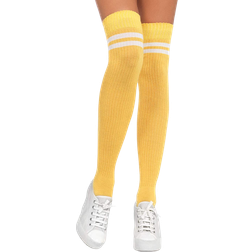 Leg Avenue Gina Athletic Thigh High Stockings - Yellow/White