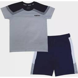 Firetrap Infant Boys Short Sleeve T-Shirt Set - Navy/White