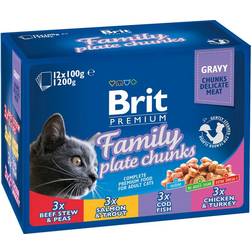 Brit Premium Cat Pouches Family Plate (12x100g)