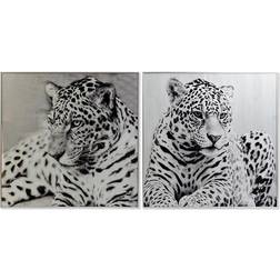Dkd Home Decor Leopard Kolonistil (100 x 2,5 x 100 cm) (2 enheder) Billede 100x100cm