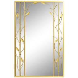 Dkd Home Decor Gylden Metal Blad af en plante (60 x 2 x 90 cm) Vægspejl