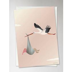 Vissevasse kort the stork rose Plakat
