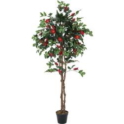 Europalms Kunstig Kamelia, rød, 180cm Kunstig plante