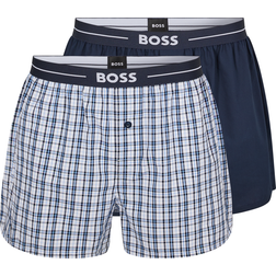 HUGO BOSS Woven Boxer Shorts With Fly 2-pak Darkblue