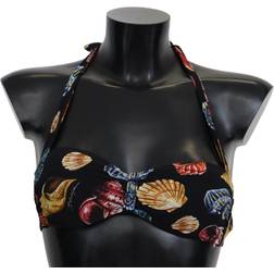 Dolce & Gabbana DG Seashells Print Halter Swimwear Bikini Tops