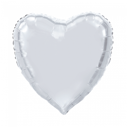 Hjerteformet Folieballon Sølv