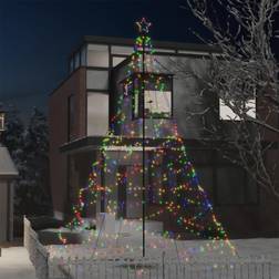 med metalstolpe 1400 LED'er 5 m flerfarvet Juletræ