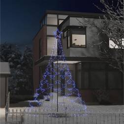 med metalstolpe 500 LED'er 3 m blå Juletræ