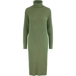 Y.A.S Mavi Knit Midi Rollneck Dress - Green