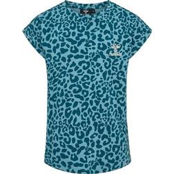 Hummel Flowy AOP T-shirt S/S - Blue Coral (219311-7058)