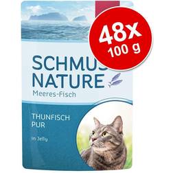 Schmusy 48/100g kattevådfoder Nature havfisk Tun