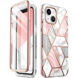 i-Blason iPhone 14 Plus Cosmo Marble Cover m. Skærmbeskyttelse Pink